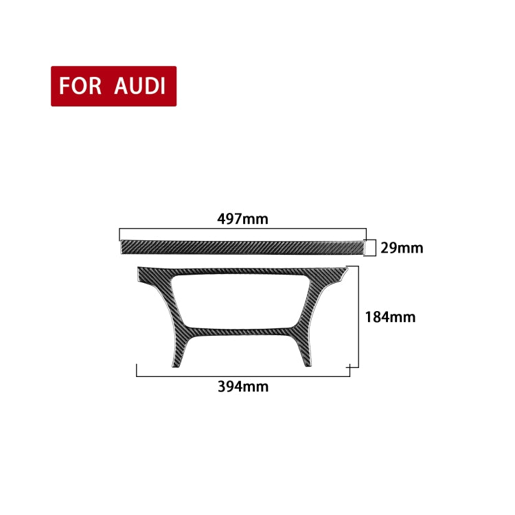 2-Piece Carbon Fibre Decorative Sticker Set for Audi Q3 2013-2018 Central Control Frame, Right-Hand Drive