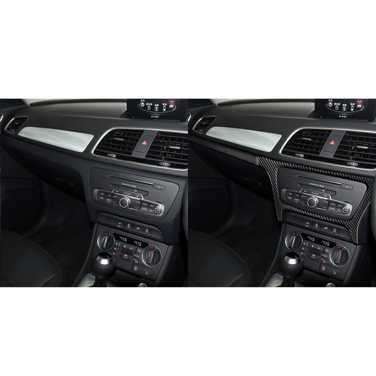 2-Piece Carbon Fibre Decorative Sticker Set for Audi Q3 2013-2018 Central Control Frame, Right-Hand Drive