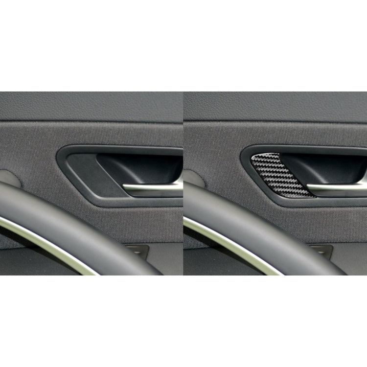 Carbon Fibre Door Lock Frame Decorative Stickers - 2 Piece Set for Volkswagen Scirocco (2009-2016) Left-Hand Drive