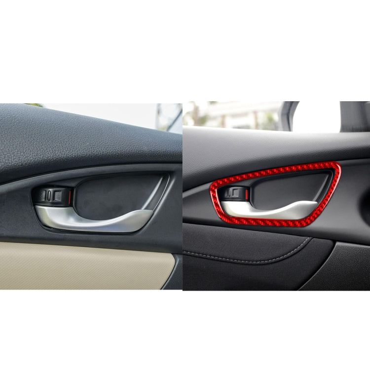 Carbon Fibre Door Wrist Frame Accent Stickers for Honda Civic (2016-2019) - Left & Right Drive Universal Fit