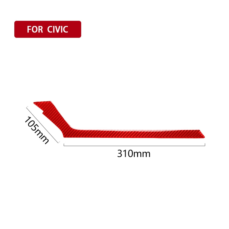 Carbon Fibre Decorative Trim for Honda Civic 2016-2019, Below Central Control Air Outlet, Left Drive