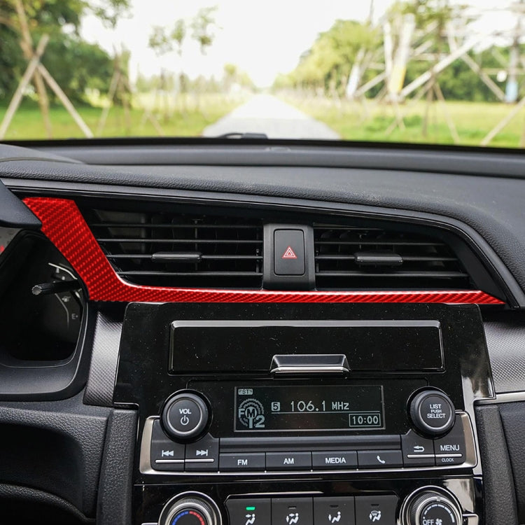 Carbon Fibre Decorative Trim for Honda Civic 2016-2019, Below Central Control Air Outlet, Left Drive