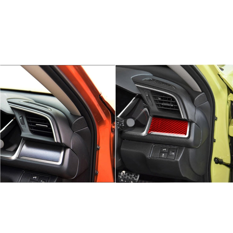 Carbon Fibre Central Control Decorative Sticker for Honda Civic (2016-2019) – Left Side Trim for Right-Hand Drive