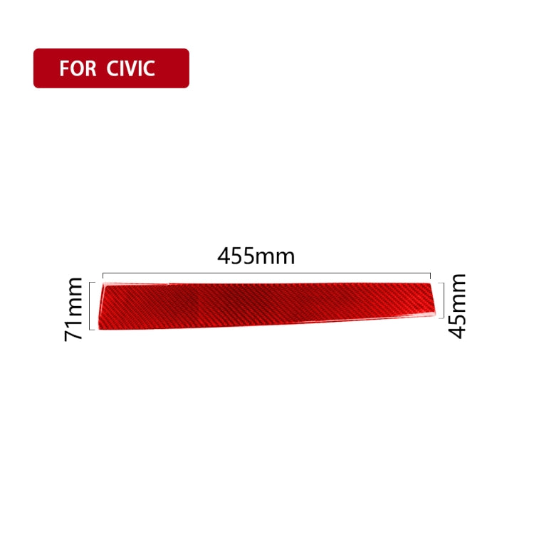 Carbon Fibre Centre Console Trim Sticker for Honda Civic 2016-2019 (Tenth Gen) - Left Drive