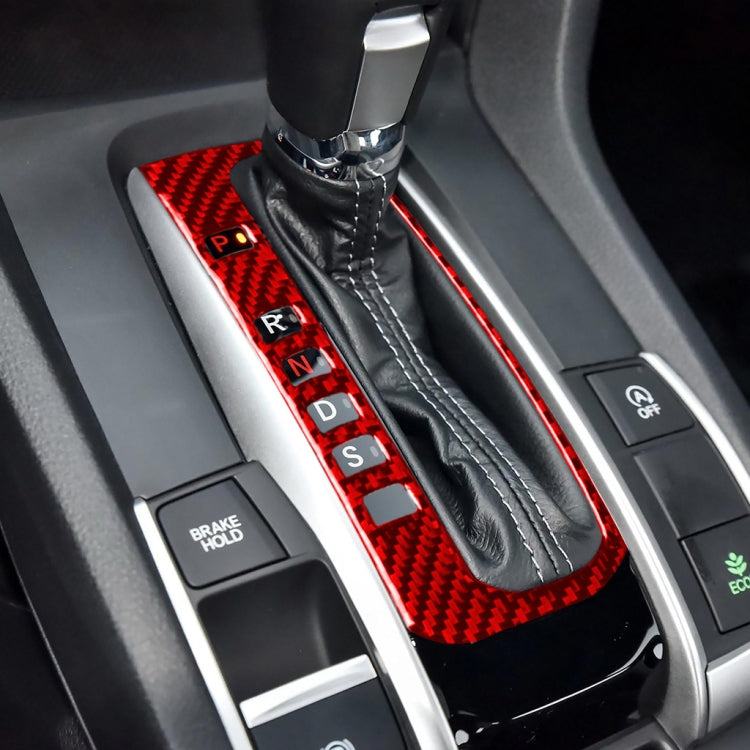 Carbon Fibre Gear Shift Button Frame Stickers for Honda Civic 10th Gen (2016-2019) - Left Drive Decor Upgrade
