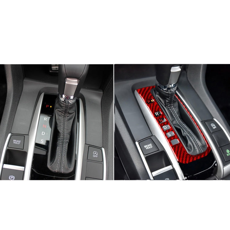Carbon Fibre Gear Shift Button Frame Stickers for Honda Civic 10th Gen (2016-2019) - Left Drive Decor Upgrade