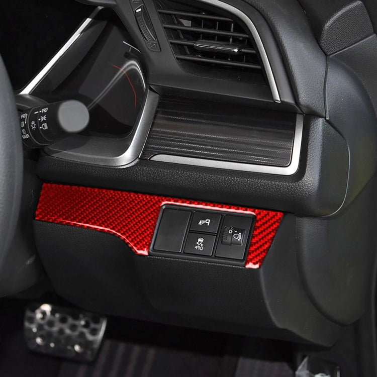 Carbon Fibre Headlight Switch Panel Accent Sticker for Honda Civic Mk10 (2016-2019) - Right-Hand Drive