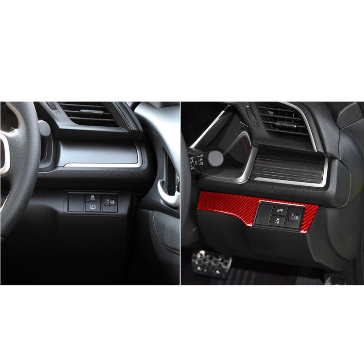 Carbon Fibre Headlight Switch Panel Accent Sticker for Honda Civic Mk10 (2016-2019) - Right-Hand Drive