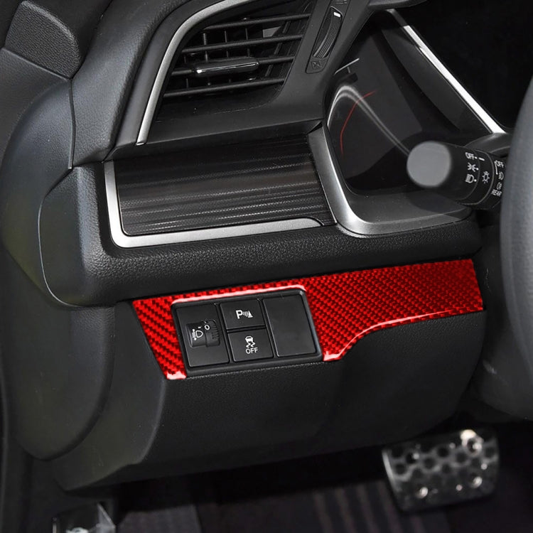 Carbon Fibre Headlight Switch Panel Decorative Sticker for Honda Civic 2016-2019 (Tenth Generation) - Left Drive