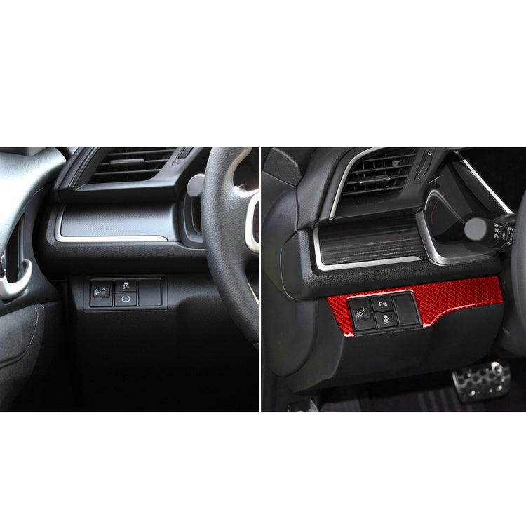 Carbon Fibre Headlight Switch Panel Decorative Sticker for Honda Civic 2016-2019 (Tenth Generation) - Left Drive