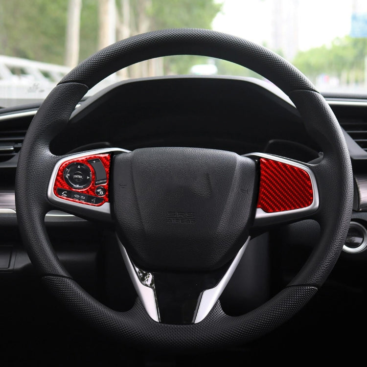 Carbon Fibre Steering Wheel Button Decorative Sticker for Honda Civic 2016-2019 – Sleek Customisation for Left and Right Drive Models