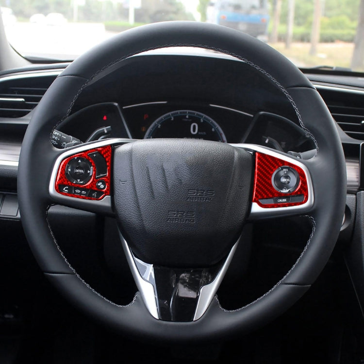 Sleek Carbon Fibre Steering Wheel Button Decorative Stickers for Honda Civic (2016-2019) - Left & Right Drive Compatibility