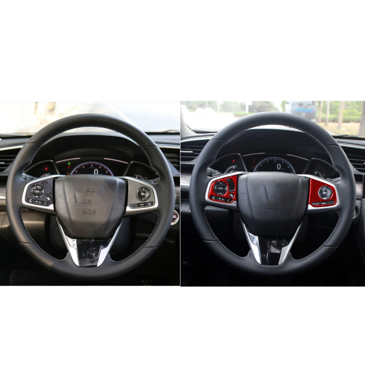 Sleek Carbon Fibre Steering Wheel Button Decorative Stickers for Honda Civic (2016-2019) - Left & Right Drive Compatibility