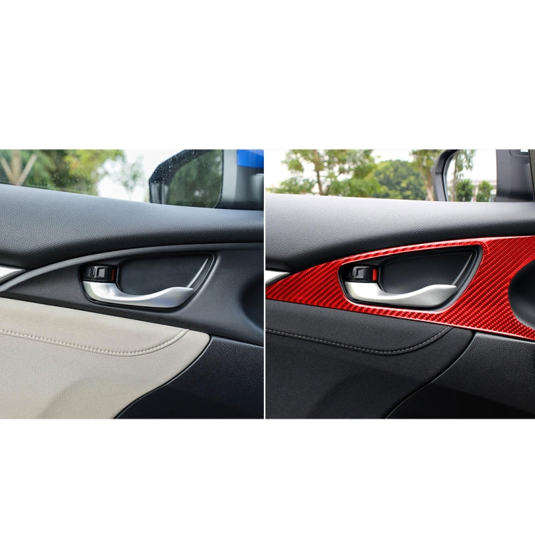 Carbon Fibre Door Handle Decorative Stickers for Honda Civic 2016-2019 - Left & Right Drive Universal Fit