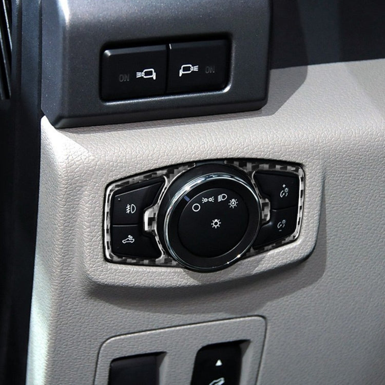 Carbon Fibre Headlight Switch Decor Sticker for Ford F150 (2017-2020) - Universal Fit for Left and Right Drive