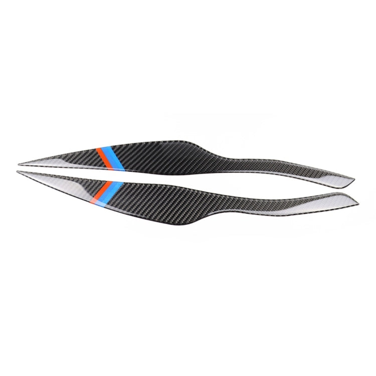 1 Pair Three Color Carbon Fiber Car Lamp Eyebrow Decorative Sticker for BMW E90 / 318i / 320i / 325i 2005-2008, Drop Glue Version, Lamp Eyebrow Drop Glue Version(Three Color)