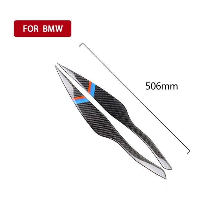 1 Pair Three Color Carbon Fiber Car Lamp Eyebrow Decorative Sticker for BMW E90 / 318i / 320i / 325i 2005-2008, Drop Glue Version, Lamp Eyebrow Drop Glue Version(Three Color)