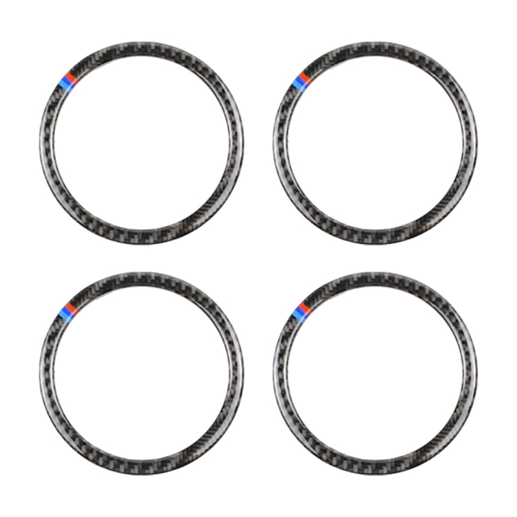 4 Piece Carbon Fibre Car Horn Ring Decorative Stickers for BMW F30 2013-2018 / F34 2013-2017