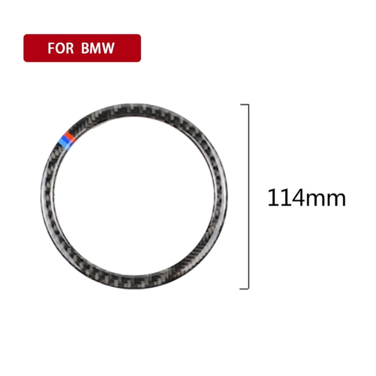 4 Piece Carbon Fibre Car Horn Ring Decorative Stickers for BMW F30 2013-2018 / F34 2013-2017