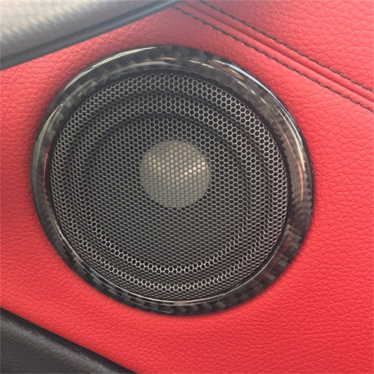 4 Piece Carbon Fibre Car Horn Ring Decorative Stickers for BMW F30 2013-2018 / F34 2013-2017