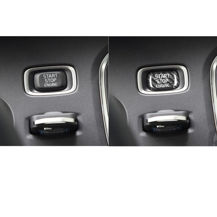 Carbon Fibre Engine Start Button Cover Trim for Volvo V40 (2013-2019) - Enhance Your Interior Style!