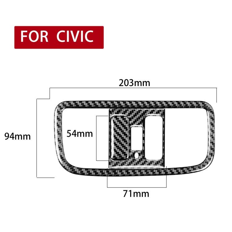 Dual Carbon Fibre Ceiling Light Decor Stickers for Honda Civic 8th Gen (2006-2011) - Left & Right Drive Compatible