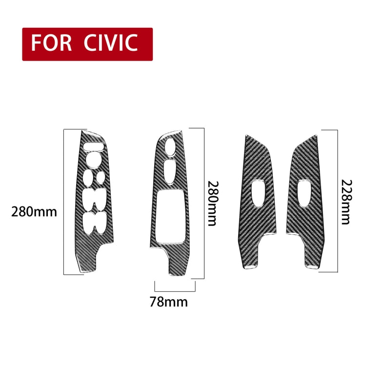 Sleek Carbon Fibre Decorative Lift Panel Stickers for Honda Civic 8th Gen (2006-2011) - 4 in 1 Upgrade