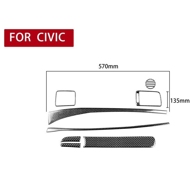 Carbon Fibre Decorative Sticker Set for Honda Civic 8th Gen (2006-2011) – 8 Stylish Enhancements for Your Dashboard