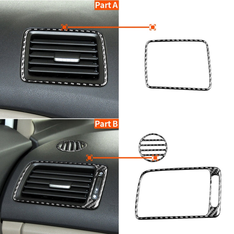 Carbon Fibre Air Vent Decorative Sticker for Honda Civic 8th Gen (2006-2011) - 3-in-1 Front Passenger Seat Accent