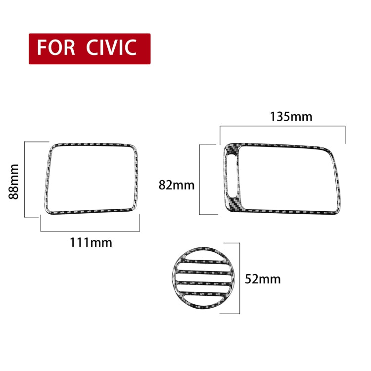 Stylish 3-in-1 Carbon Fibre Air Vent Trim for Honda Civic 8th Gen (2006-2011) - Left Drive
