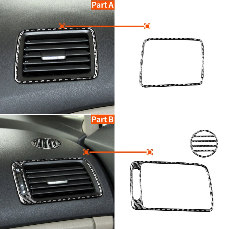 Stylish 3-in-1 Carbon Fibre Air Vent Trim for Honda Civic 8th Gen (2006-2011) - Left Drive