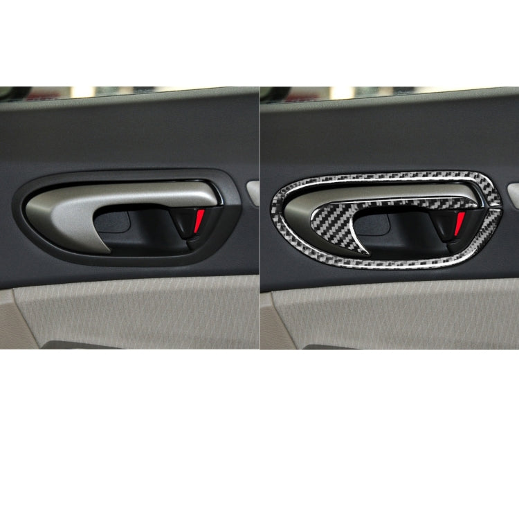 Carbon Fibre Door Handle Trim Set for Honda Civic 8th Gen (2006-2011) – 8 Decorative Stickers for a Unique Touch