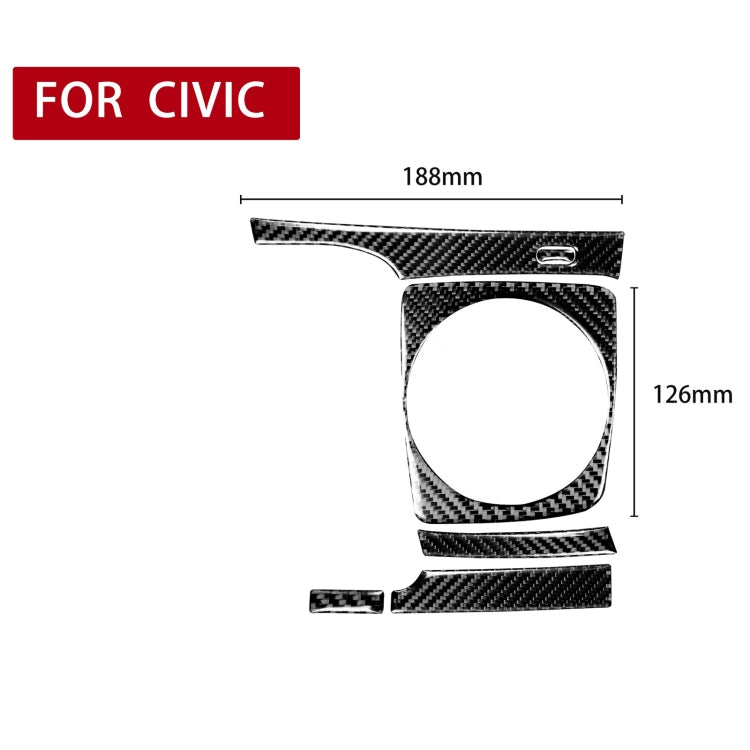 Carbon Fibre 5-in-1 Manual Gear Panel Decorative Sticker Set for Honda Civic 8th Gen (2006-2011) - Left Drive