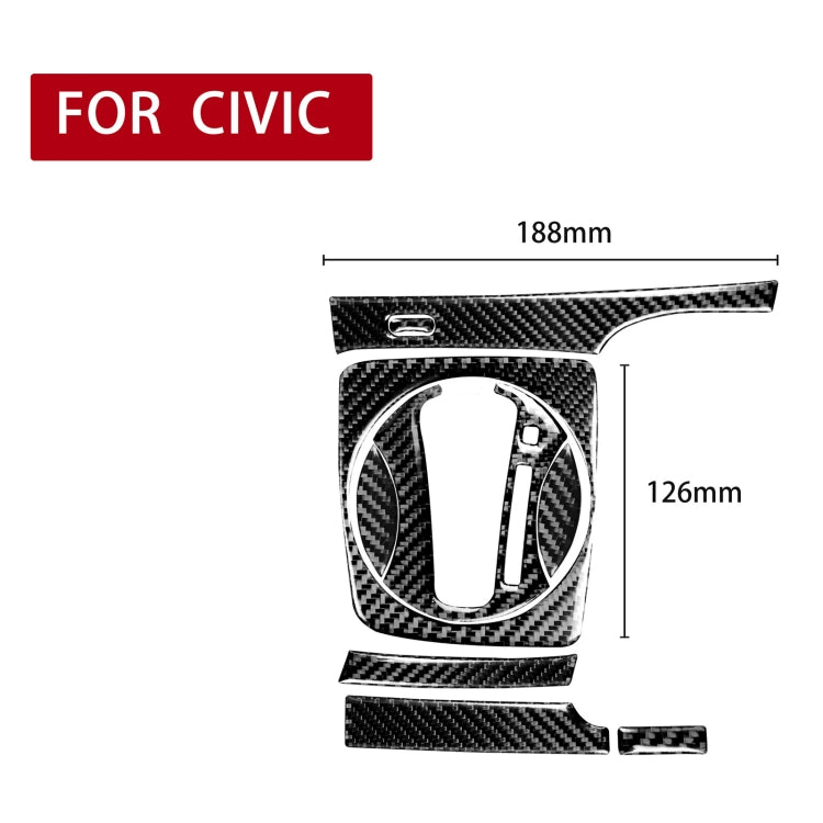 8-in-1 Carbon Fibre Gear Panel Decorative Sticker Set for Honda Civic 8th Gen (2006-2011), Right Hand Drive