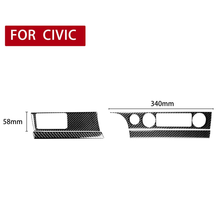 Carbon Fibre 4-in-1 Decorative Air Conditioning and Headlight Switch Panel Stickers for Honda Civic 8th Gen (2006-2011) - Left Drive