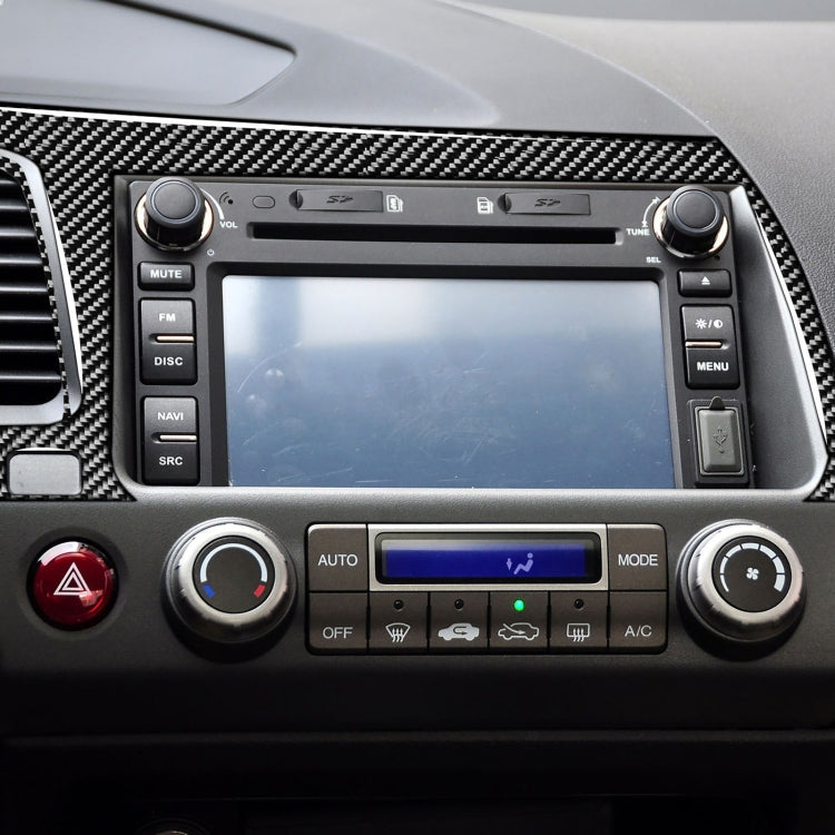 Carbon Fibre Decorative Navigation Panel Sticker for Honda Civic Mk8 (2006-2011) - Left Hand Drive