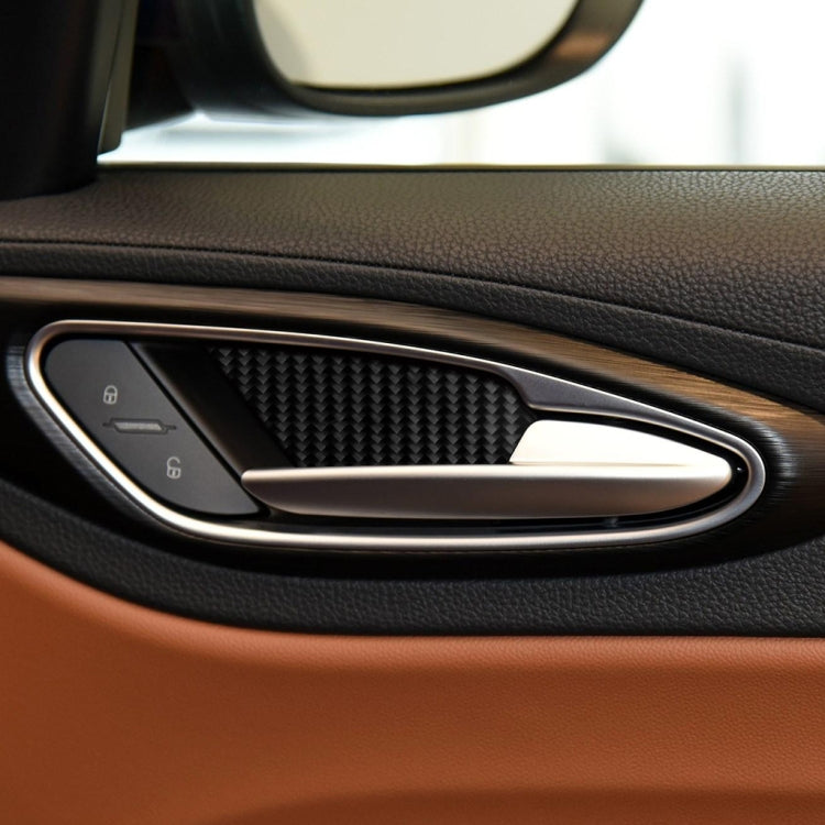 Carbon Fibre 4-in-1 Inner Door Bowl Trim Stickers for Alfa Romeo Giulia (2017-2019) – Universal Fit
