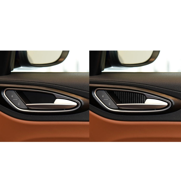 Carbon Fibre 4-in-1 Inner Door Bowl Trim Stickers for Alfa Romeo Giulia (2017-2019) – Universal Fit