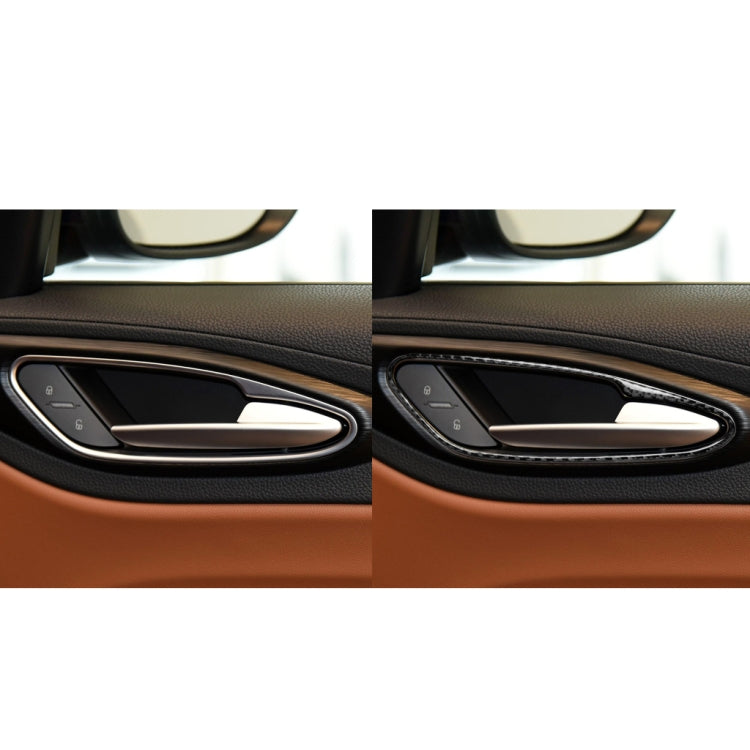 Carbon Fibre Decorative Door Handle Stickers for Alfa Romeo Giulia (2017-2019) – 4-in-1 Universal Fit
