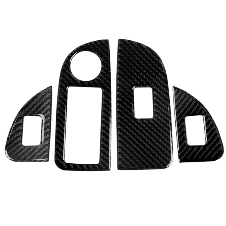 Carbon Fibre 4-in-1 Decorative Window Button Panel Stickers for Alfa Romeo Giulia (2017-2019) - Right-Hand Drive