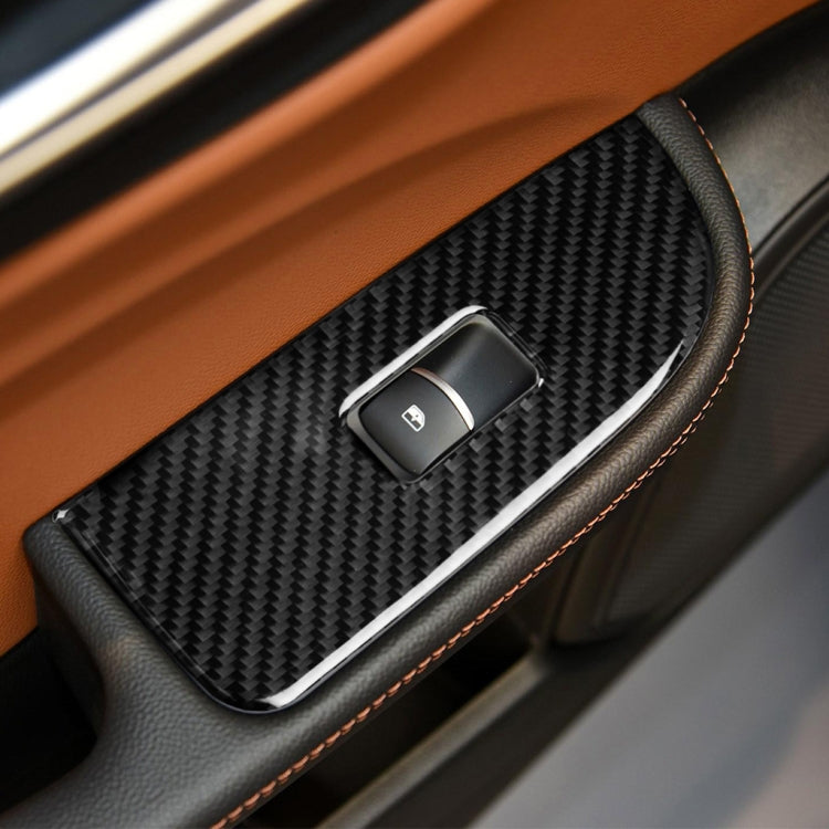 Carbon Fibre 4-in-1 Decorative Window Button Panel Stickers for Alfa Romeo Giulia (2017-2019) - Right-Hand Drive