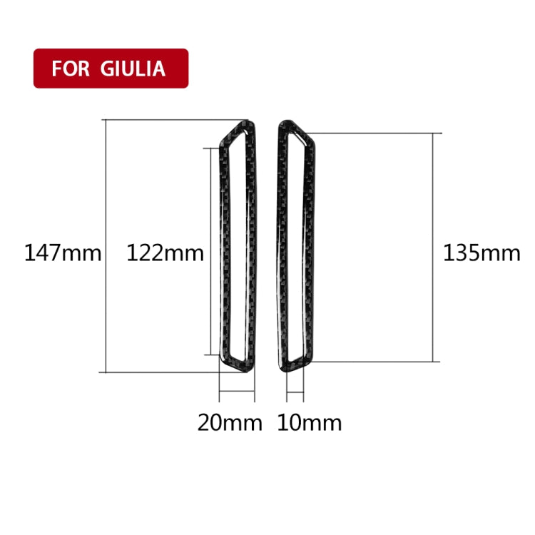 Carbon Fibre A-Pillar Air Outlet Decorative Stickers for Alfa Romeo Giulia (2017-2019) - 2-in-1 Style, Left and Right Drive