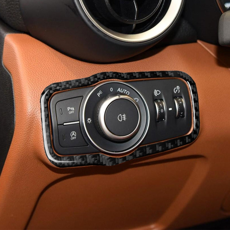 Carbon Fibre Decorative Sticker for Alfa Romeo Giulia 2017-2019 Headlight Switch Panel - Left Drive Upgrade