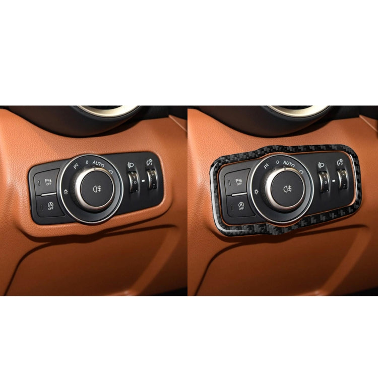 Carbon Fibre Decorative Sticker for Alfa Romeo Giulia 2017-2019 Headlight Switch Panel - Left Drive Upgrade