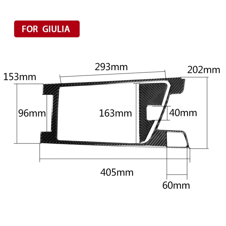 Carbon Fibre 2-in-1 Armrest Box Decorative Sticker for Alfa Romeo Giulia (2017-2019) - Right Hand Drive