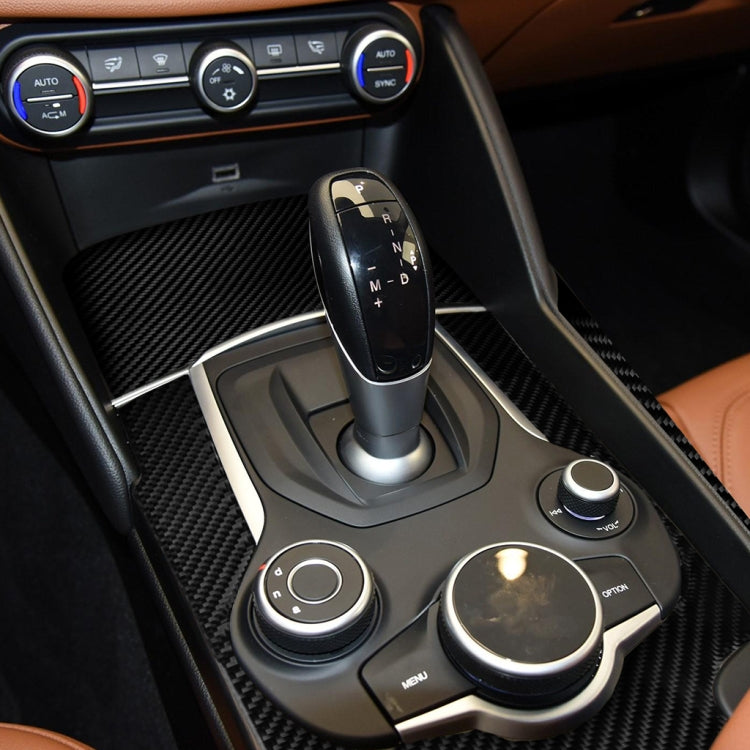 Carbon Fibre 3-in-1 Gear Frame Panel Decor Sticker for Alfa Romeo Giulia (2017-2019) - Left Hand Drive