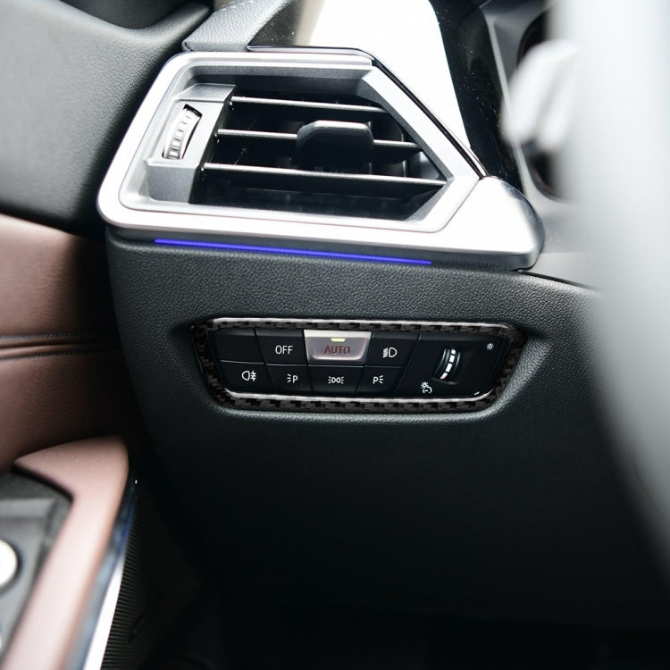 Carbon Fibre Headlight Adjustment Frame Decor Sticker for BMW 3 Series G20/G28/325Li/330d/335 (2019-2020) - Universal Fit for Left and Right Drive