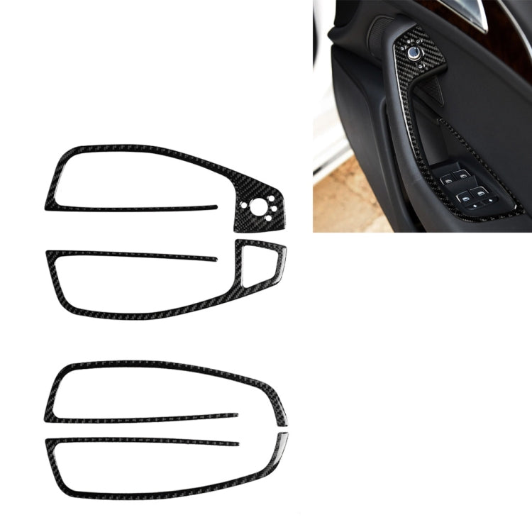 Carbon Fibre Window Lifter Trim Sticker for Audi A6 S6 C7 A7 S7 4G8 (2012-2018) - Right Hand Drive