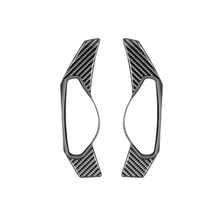 2 Piece Carbon Fibre Steering Wheel Paddle Trim Stickers for Jaguar F-PACE, XE, X760, XF (2016-2020) - Universal Fit for Left and Right Drive
