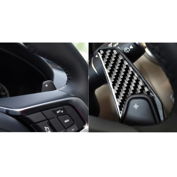 2 Piece Carbon Fibre Steering Wheel Paddle Trim Stickers for Jaguar F-PACE, XE, X760, XF (2016-2020) - Universal Fit for Left and Right Drive